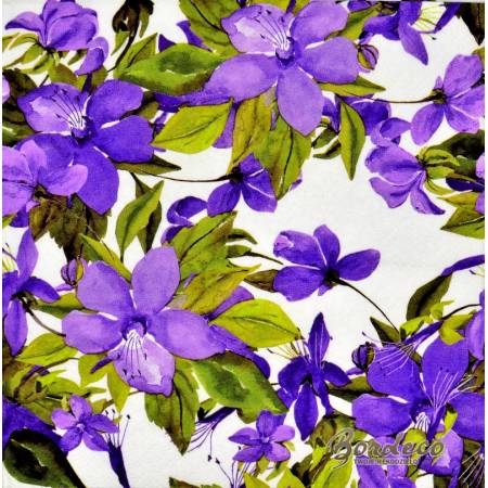 Serwetka decoupage seria TI-FLAIR klematis fioletowy 33cmx33cm